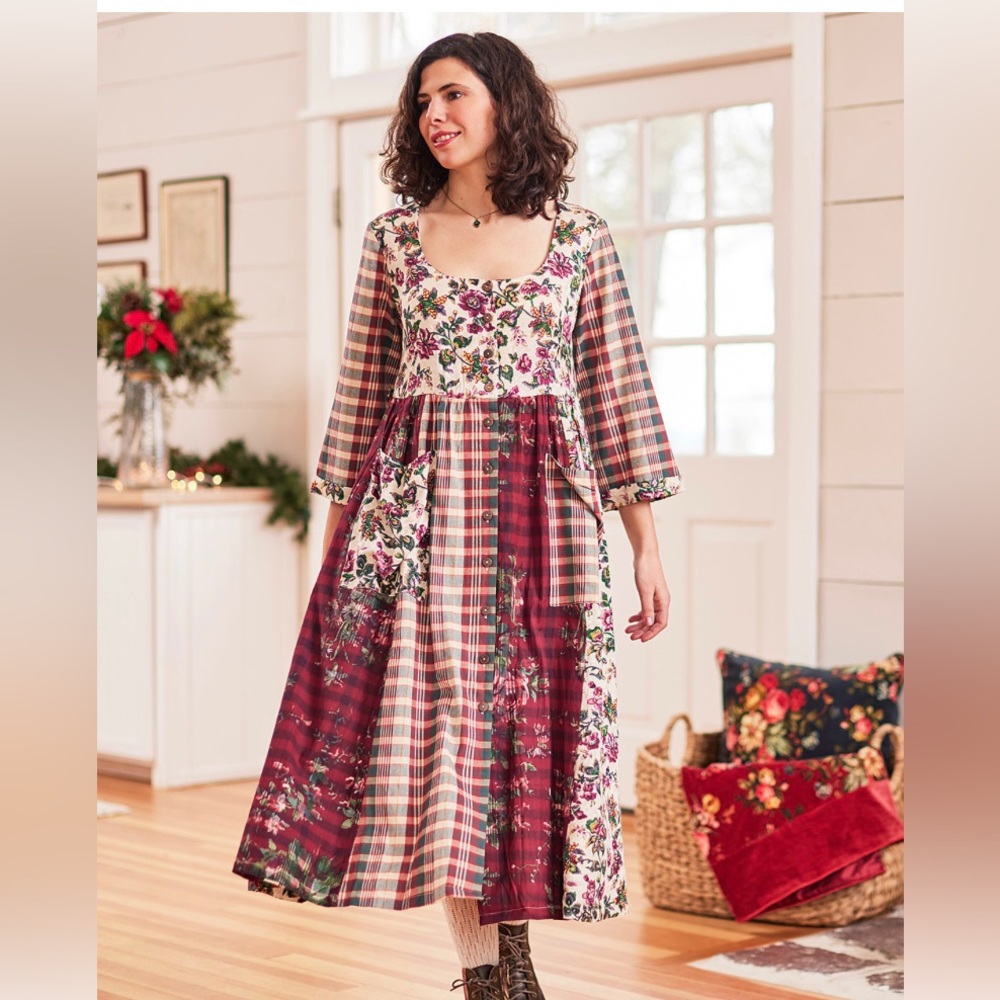 April Cornell patchwork dress